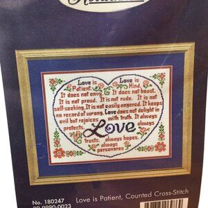 Love is Patient Kind Envy Boast Counted Cross Stitch Kit Herrschners 18-0247